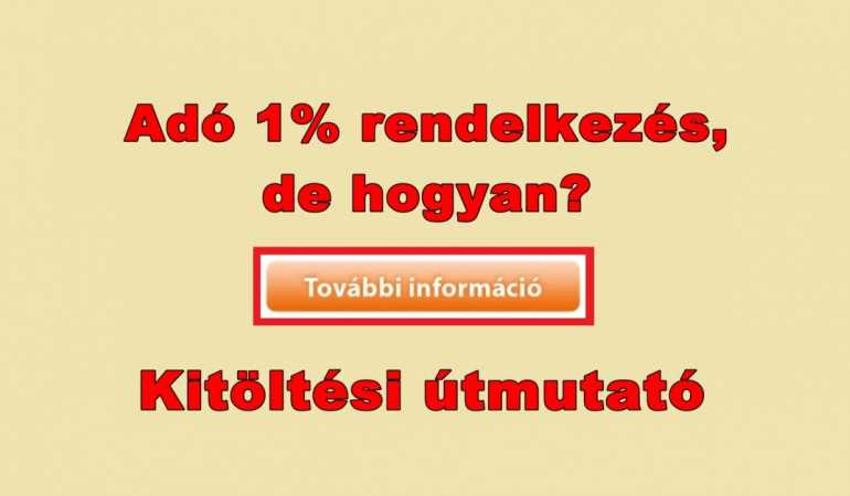 Adó 1% rendelkezés, de hogyan?