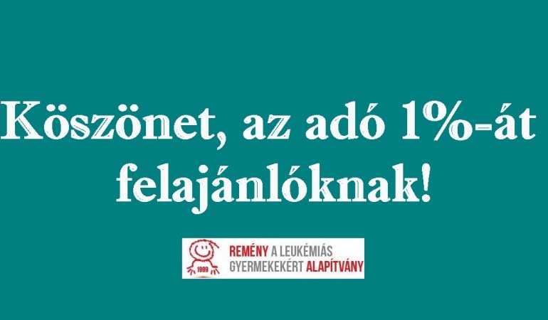 2020 Köszönet, az adó 1%-át felajánlóknak!