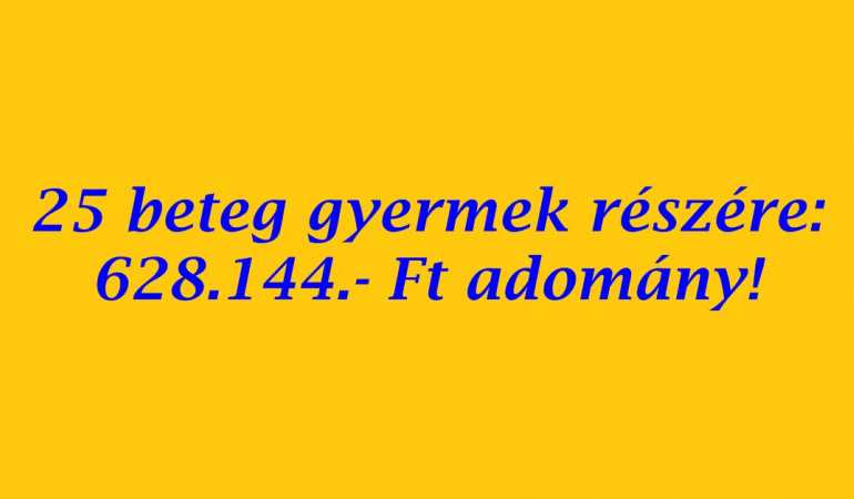 25 beteg gyermek részére: 628.144.- Ft adomány!