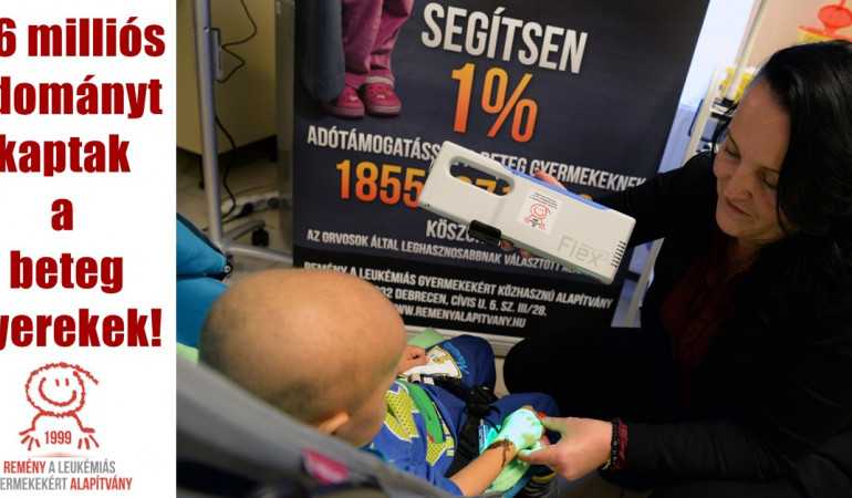 4,6 milliós adományt kaptak a beteg gyerekek