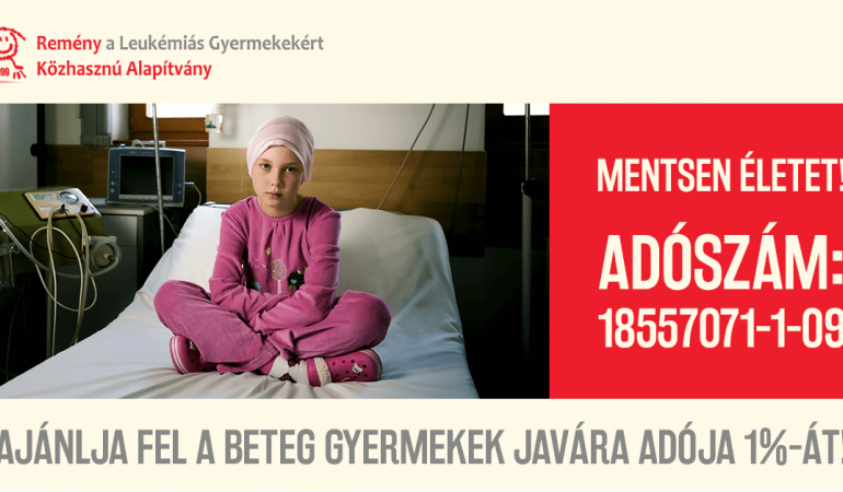 Adó 1% felajánlása leukémiás gyermeknek!