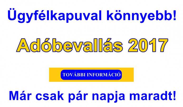 Adóbevallás 2017-Ügyfélkapuval könnyebb