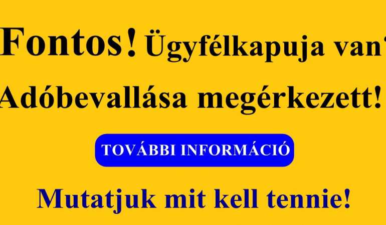 Adóbevallás 2019-Ügyfélkapuja van?