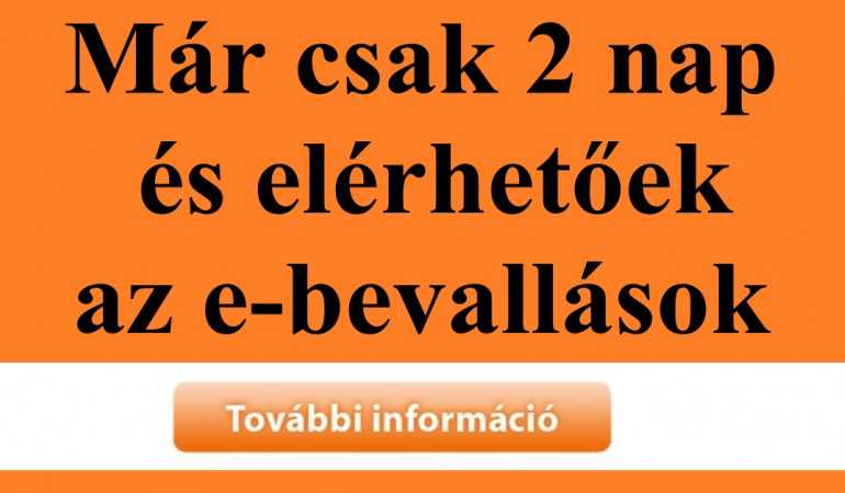 Adóbevallás-Már csak 2 nap és elérhetőek az e-bevallások
