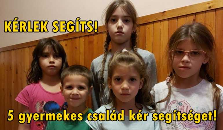 5 gyermekes család kér segítséget!