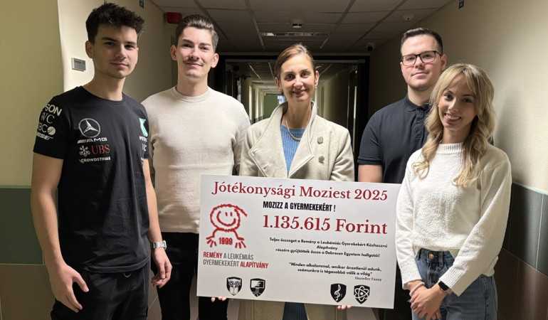 Jótékonysági moziest által 1.135.615 Ft adomány gyűlt a Debreceni Egyetem csapatának köszönhetően!