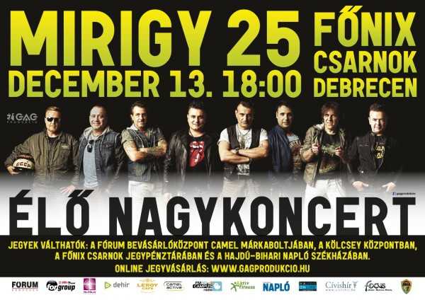 Irigy Hónaljmirigy 25 éves szuperkoncert Debrecenben