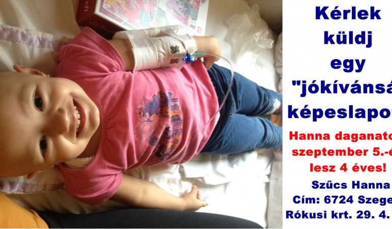 Kérlek küldj egy "jókívánság képeslapot" Hannának!