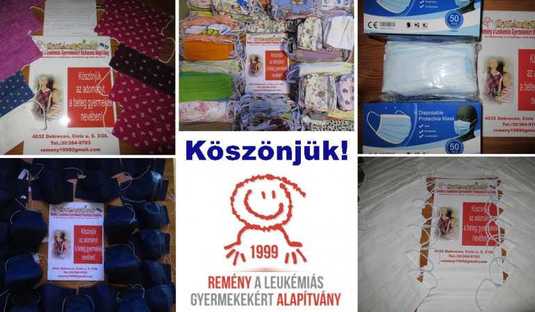 Textil szájmaszkok kilencven kis beteg családjának