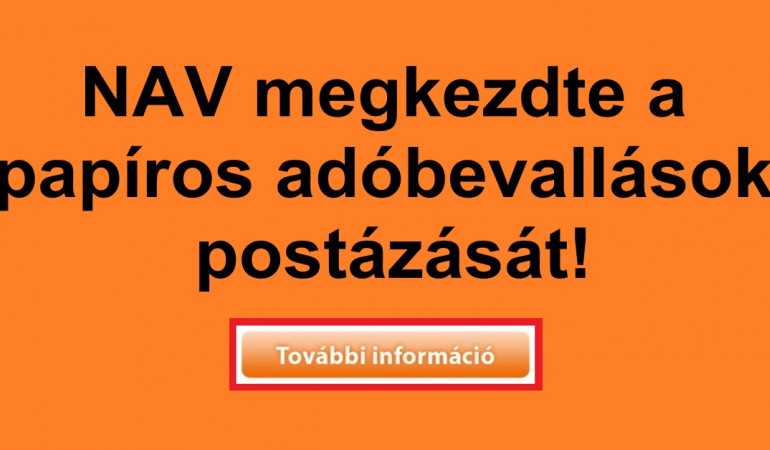 NAV-megkezdték a papíros adóbevallások postázását!