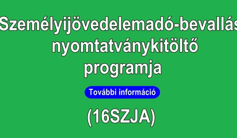 NAV személyijövedelemadó-bevallás  nyomtatványkitöltő programja