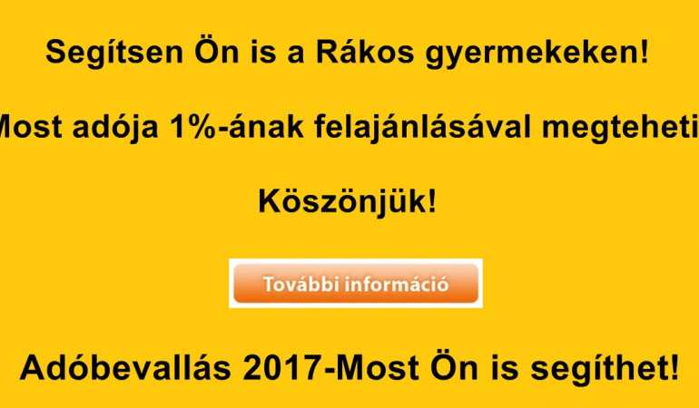 Segítség a rákos beteg gyermekeknek-Adó 1% felajánlása