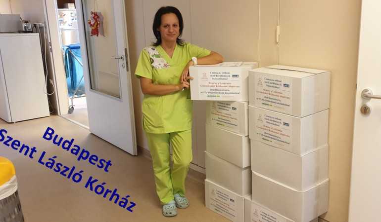 Sterilcsomagot adtunk át a budapesti Szent László kórházban!