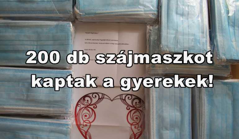 Nagyon jó hírünk van! 200 db szájmaszkot kaptak a gyerekek!