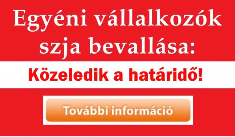 Vállalkozók adóbevallása-Közeledik a határidő!