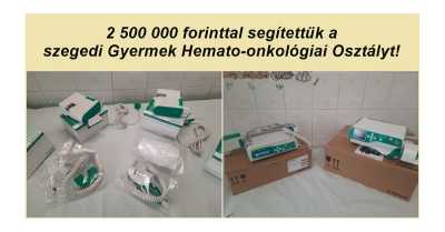 2 500 000 forint eszköz támogatás a szegedi Gyermek Hemato-onkológiai Osztálynak!