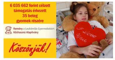 6 035 662 forint célzott támogatás érkezett 35 beteg gyermek részére