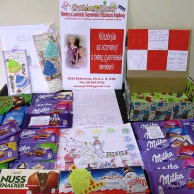 Érkeznek a „cipősdoboznyi szeretet” ajándékai és a csokoládék - alapítvány, adó 1%, támogatás