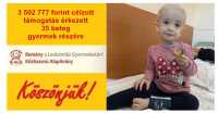 3 502 777 forint célzott támogatás érkezett 35 beteg gyermek részére