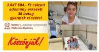 3.647.694.- Ft célzott adomány érkezett  38 beteg  gyermek részére!