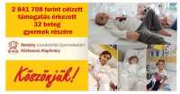 2 841 708 forint célzott támogatás érkezett 32 beteg gyermek részére