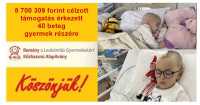 8 700 309 forint célzott támogatás érkezett 40 beteg gyermek részére